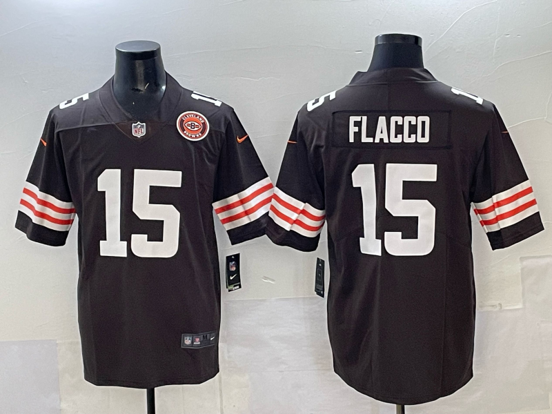 Men 2025 Cleveland Browns #15 Flacco brown Nike Limited NFL Jersey 001->cleveland browns->NFL Jersey